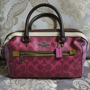 Coach Rowan Colorblock in signature canvas gunmetal hardware